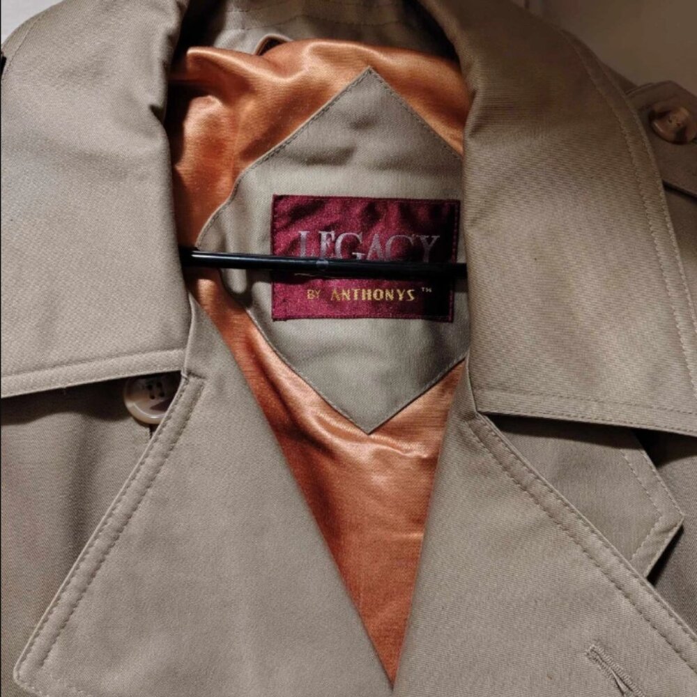 Vintage 80s/90s Legacy by Anthony’s Faux Fur Lined Trench Coat – Classic Khaki